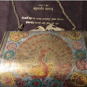 Metal Peacock bag Vintage metal art deco look unique eclectic, lovely bag Art